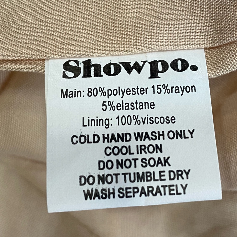 Showpo Darcia Dress in Beige Check Sz 2 - Picture 16 of 16